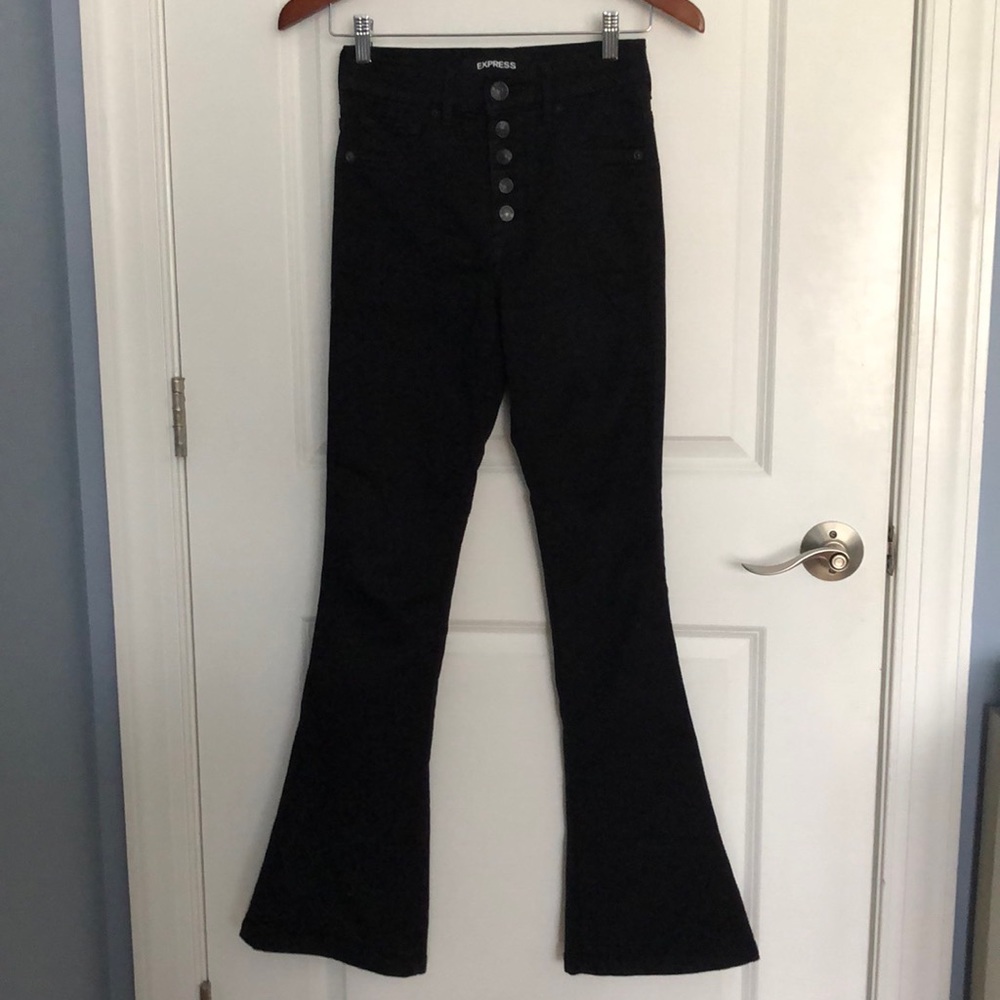 Express Flare Black Jeans